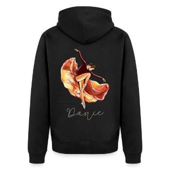 Balerina Balletttanz Ballerina Geschenk - Unisex Premium Bio Zip Hoodie - Schwarz - Hinten - Nico (187cm)