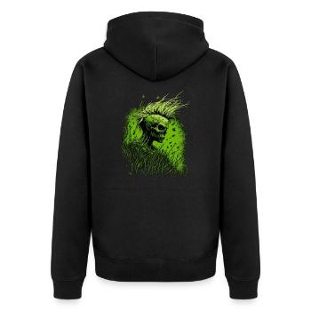 Horreur Punk Zombie Mohawk - Veste à capuche bio Premium Unisexe - noir - Dos - Nico (187cm)