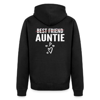 Promoted to Auntie - Best Friend to Auntie - Veste à capuche bio Premium Unisexe - noir - Dos - Nico (187cm)
