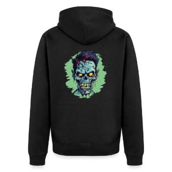Horreur Punk Zombie Crâne - Veste à capuche bio Premium Unisexe - noir - Dos - Nico (187cm)