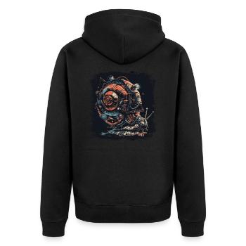 Crinchy Snail - Unisex Premium Organic Zip Hoodie - black - Back - Nico (187cm)