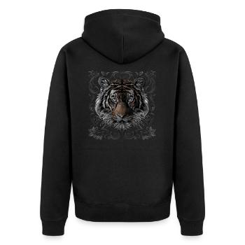 Tigre - Veste à capuche bio Premium Unisexe - noir - Dos - Nico (187cm)