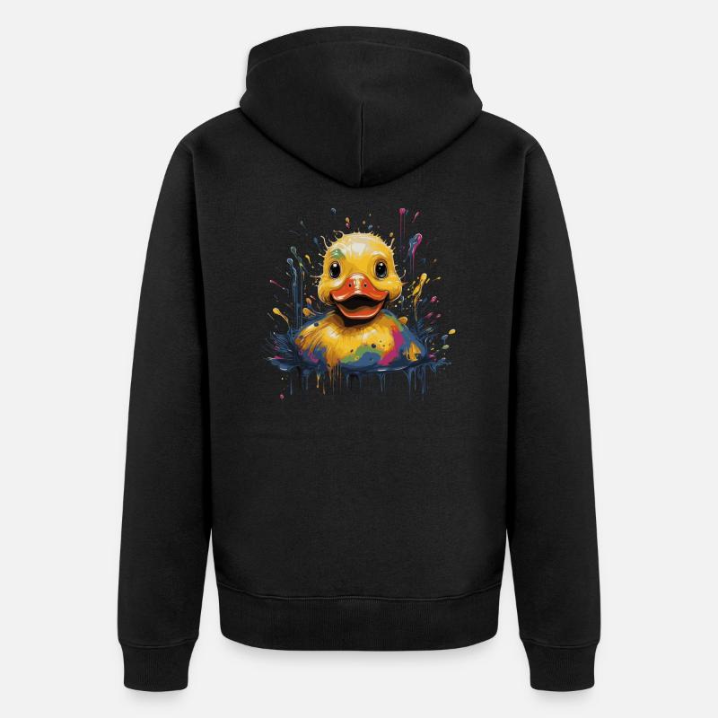 Gummiente - Unisex Premium Bio Zip Hoodie - Schwarz