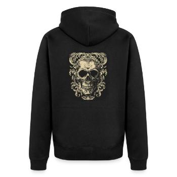 Crâne gothique - Veste à capuche bio Premium Unisexe - noir - Dos - Nico (187cm)