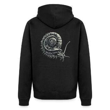 Crinchy Snail - Unisex Premium Organic Zip Hoodie - black - Back - Nico (187cm)