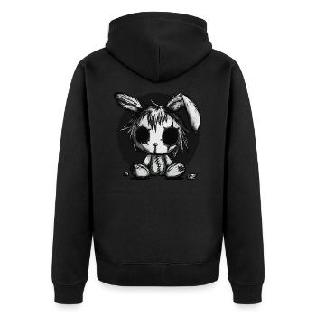 Mignon lapin effrayant - Veste à capuche bio Premium Unisexe - noir - Dos - Nico (187cm)