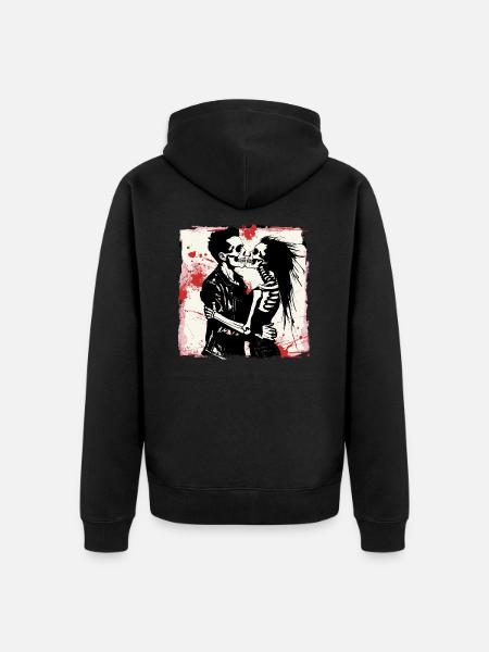 Ewige Rock'n Roll Liebe - Unisex Premium Bio Zip Hoodie - Schwarz