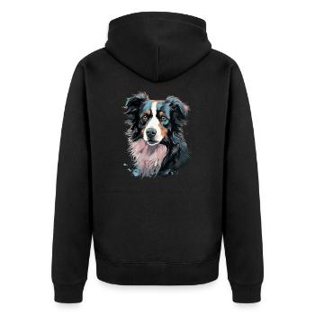 Border Collie Chien - Veste à capuche bio Premium Unisexe - noir - Dos - Nico (187cm)