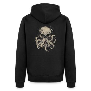 Horror Kraken - Unisex Premium Organic Zip Hoodie - black - Back - Nico (187cm)