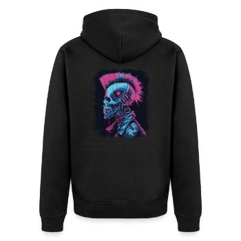 Horreur Punk Zombie cyborg - Veste à capuche bio Premium Unisexe - noir - Dos - Nico (187cm)