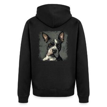 Bull terrier - Veste à capuche bio Premium Unisexe - noir - Dos - Nico (187cm)