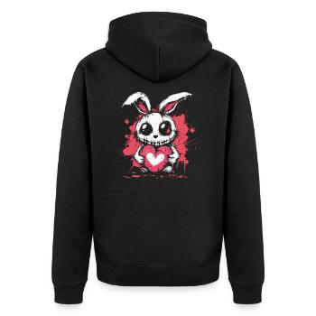 Mignon lapin effrayant - Veste à capuche bio Premium Unisexe - noir - Dos - Nico (187cm)