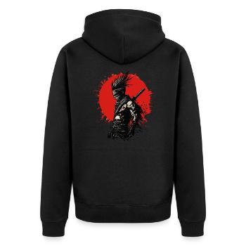 Fantasy ninja Punk - Unisex Premium Bio Zip Hoodie - Schwarz - Hinten - Nico (187cm)