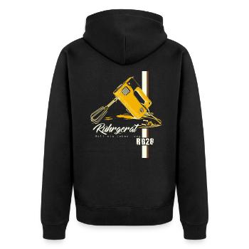 Rührgerät RG28 Kult Mixer der DDR Retro Ostalgie - Unisex Premium Bio Zip Hoodie - Schwarz - Hinten - Nico (187cm)