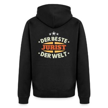 Der Beste Jurist der Welt - Unisex Premium Bio Zip Hoodie - Schwarz - Hinten - Nico (187cm)