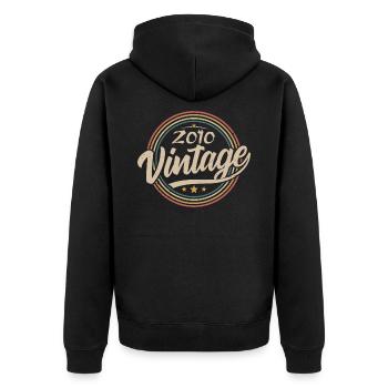 2010 Vintage 2010 Birthday Gift - Retro Style 2010 - Veste à capuche bio Premium Unisexe - noir - Dos - Nico (187cm)