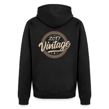 2017 Vintage 2017 Birthday Gift - Retro Style 2017 - Veste à capuche bio Premium Unisexe - noir - Dos - Nico (187cm)