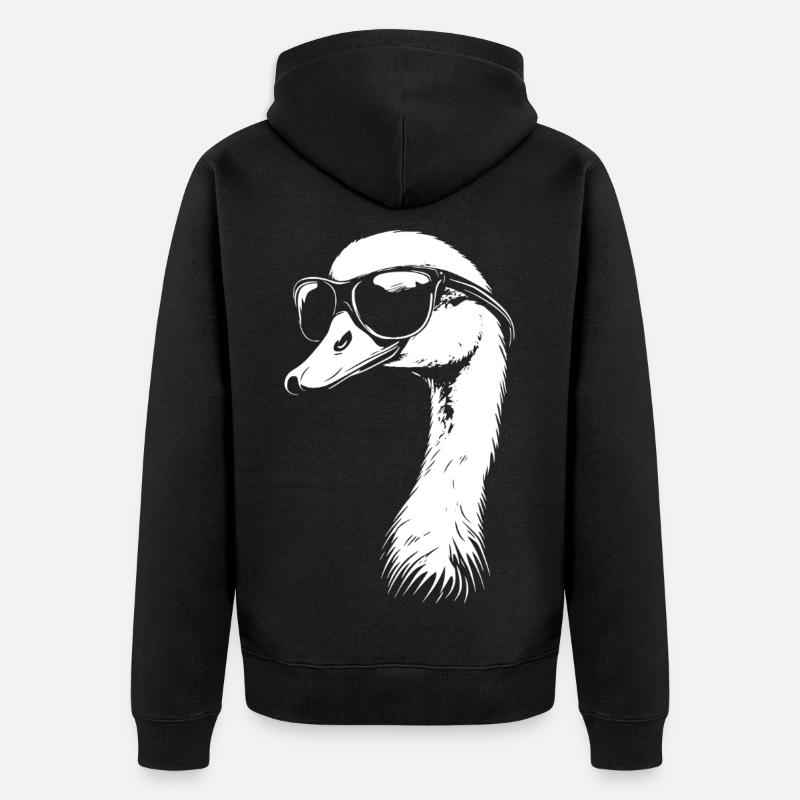 Lunettes de soleil cygne - Veste à capuche bio Premium Unisexe - noir