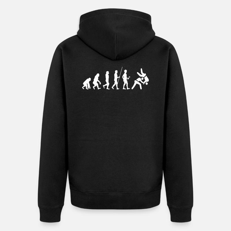 Évolution du judo - Veste à capuche bio Premium Unisexe - noir
