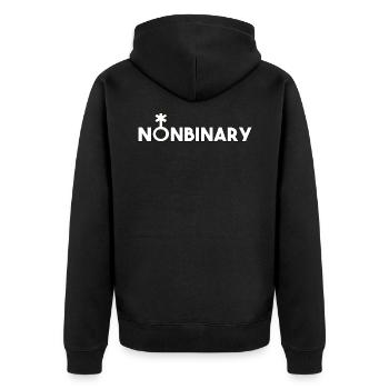 Symbole de genre non binaire non binaire non binaire - Veste à capuche bio Premium Unisexe - noir - Dos - Nico (187cm)
