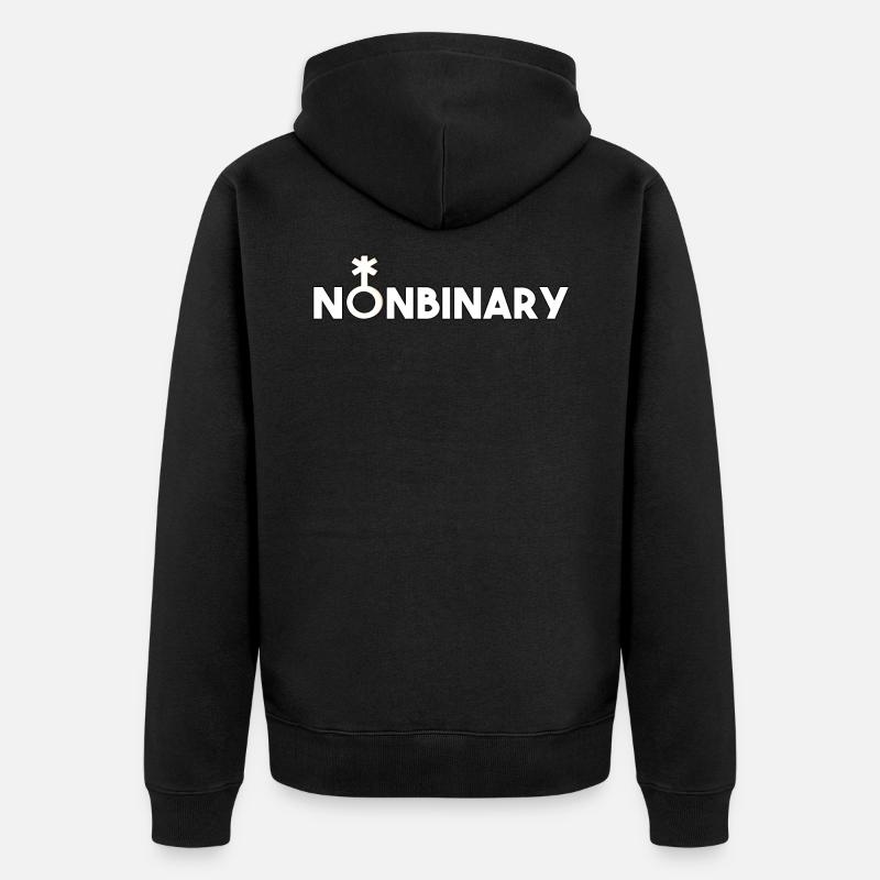 Non-binary non-binary non-binary gender symbol - Unisex Premium Organic Zip Hoodie - black