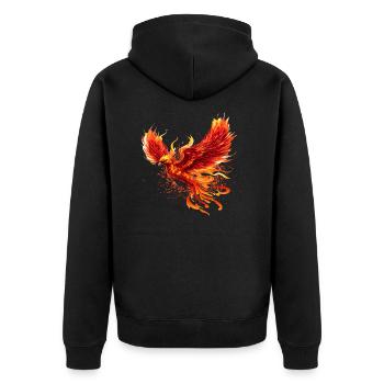 Phoenix Firebird majestic power Animal - Unisex Premium Organic Zip Hoodie - black - Back - Nico (187cm)