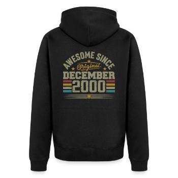 December 2000 - December 2000 Birthday Gift - Unisex Premium Organic Zip Hoodie - black - Back - Nico (187cm)