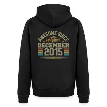 Décembre 2015 - Cadeau Anniversaire December 2015 - Veste à capuche bio Premium Unisexe - noir - Dos - Nico (187cm)