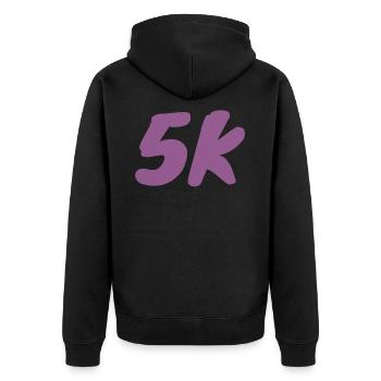 5K_coureurs lents - Veste à capuche bio Premium Unisexe - noir - Dos - Nico (187cm)