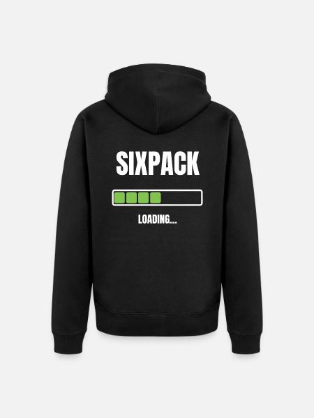 Sixpack Waschbrettbauch loading Bauchmuskeln - Unisex Premium Bio Zip Hoodie - Schwarz