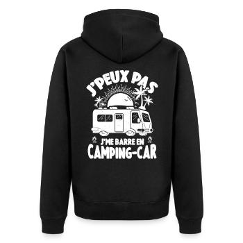 Camping Car Je Peux Pas Je Me Barre En Camping Car - Veste à capuche bio Premium Unisexe - noir - Dos - Nico (187cm)