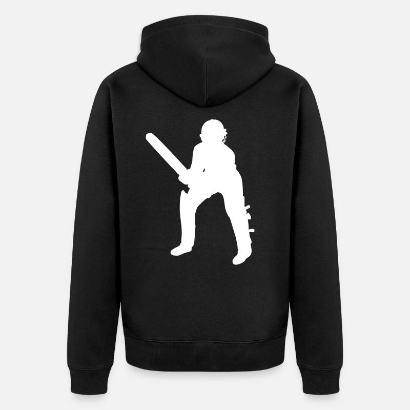 Batteur de cricket Batter - Veste à capuche bio Premium Unisexe - noir
