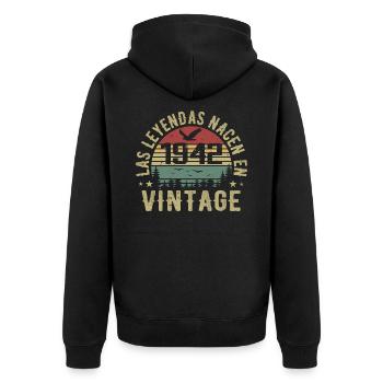 Legenden werden geboren 1942 Geburtstagsgeschenk 1942 - Unisex Premium Bio Zip Hoodie - Schwarz - Hinten - Nico (187cm)