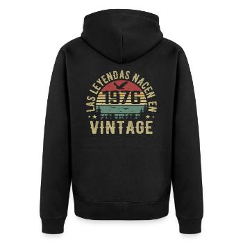 Legenden werden geboren 1976 Geburtstagsgeschenk 1976 - Unisex Premium Bio Zip Hoodie - Schwarz - Hinten - Nico (187cm)
