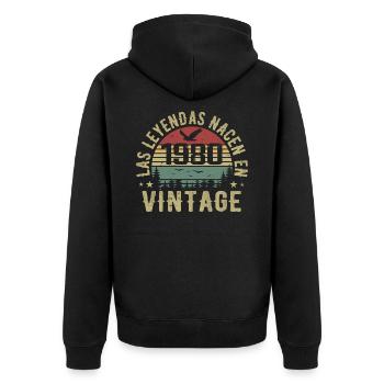 Les légendes sont nées 1980 Cadeau d’anniversaire 1980 - Veste à capuche bio Premium Unisexe - noir - Dos - Nico (187cm)