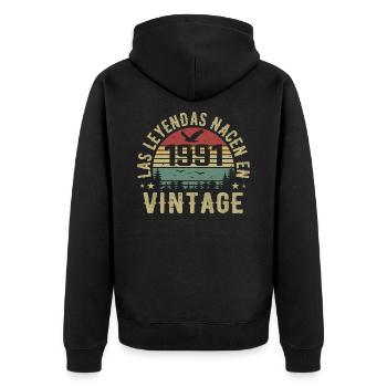 Naissance des légendes 1991 Cadeau d’anniversaire 1991 - Veste à capuche bio Premium Unisexe - noir - Dos - Nico (187cm)