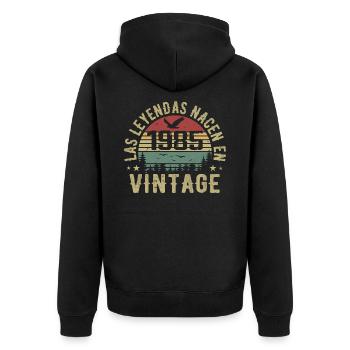 Las leyendas nacen 1985 Regalo de Cumpleaños 1985 - Unisex Premium Organic Zip Hoodie - black - Back - Nico (187cm)