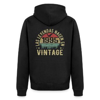 Legenden werden geboren 1995 Geburtstagsgeschenk 1995 - Unisex Premium Bio Zip Hoodie - Schwarz - Hinten - Nico (187cm)