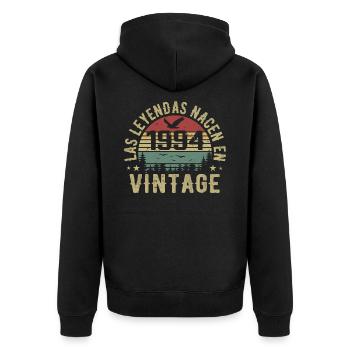 Legenden sind geboren 1994 Geburtstagsgeschenk 1994 - Unisex Premium Bio Zip Hoodie - Schwarz - Hinten - Nico (187cm)