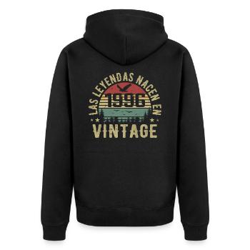 Legenden sind geboren 1996 Geburtstagsgeschenk 1996 - Unisex Premium Bio Zip Hoodie - Schwarz - Hinten - Nico (187cm)