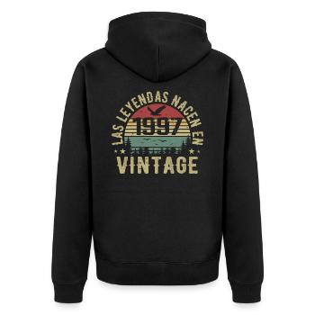 Legenden sind geboren 1997 Geburtstagsgeschenk 1997 - Unisex Premium Bio Zip Hoodie - Schwarz - Hinten - Nico (187cm)