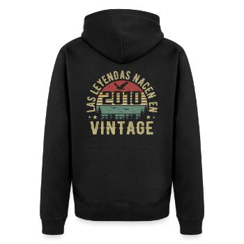 Legenden werden geboren 2010 Geburtstagsgeschenk 2010 - Unisex Premium Bio Zip Hoodie - Schwarz - Hinten - Nico (187cm)