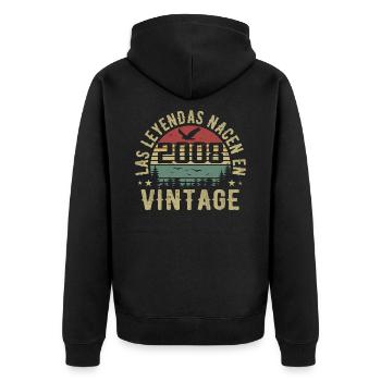 Legenden werden geboren 2008 Geburtstagsgeschenk 2008 - Unisex Premium Bio Zip Hoodie - Schwarz - Hinten - Nico (187cm)