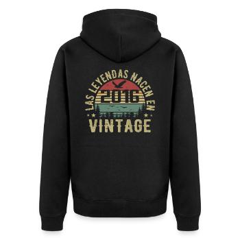 Legends Are Born 2016 Birthday Gift 2016 - Unisex Premium Organic Zip Hoodie - black - Back - Nico (187cm)