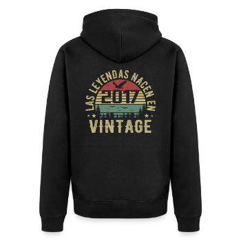 Legenden werden geboren 2017 Geburtstagsgeschenk 2017 - Unisex Premium Bio Zip Hoodie - Schwarz - Hinten - Nico (187cm)