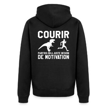 courir - cadeau courir - Veste à capuche bio Premium Unisexe - noir - Dos - Nico (187cm)