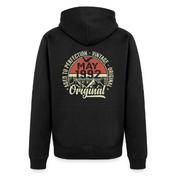 May 1992 Birthday May 1992 May 1992 - Unisex Premium Organic Zip Hoodie - black - Back - Nico (187cm)