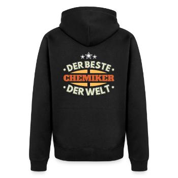 Der Beste Chemiker der Welt - Unisex Premium Bio Zip Hoodie - Schwarz - Hinten - Nico (187cm)