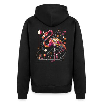 Cool Flamingo - Cadeau pour l’amoureux des animaux - Veste à capuche bio Premium Unisexe - noir - Dos - Nico (187cm)