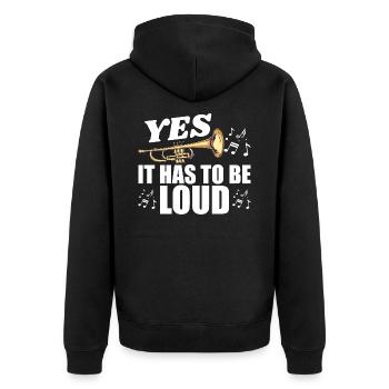 Trompeter Spieler Männer Frauen Trompeter Gag Trompete - Unisex Premium Bio Zip Hoodie - Schwarz - Hinten - Nico (187cm)